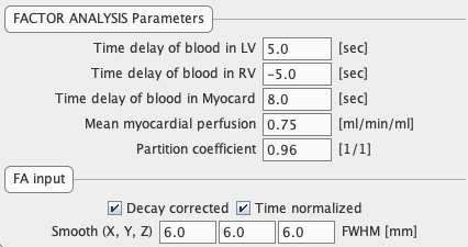 PCARD FA Parameters